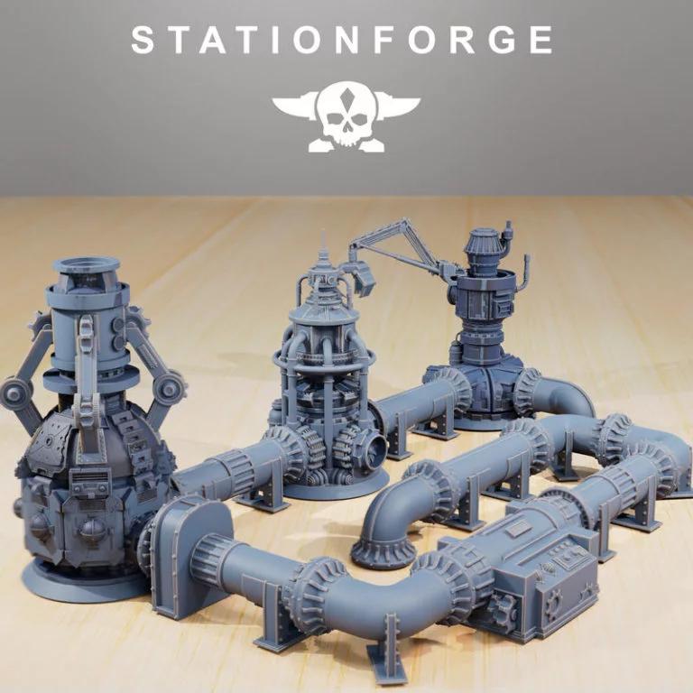 工业场景——3D打印模型：赛博朋克机械师|Industrial Terrain – 3D Print Model
