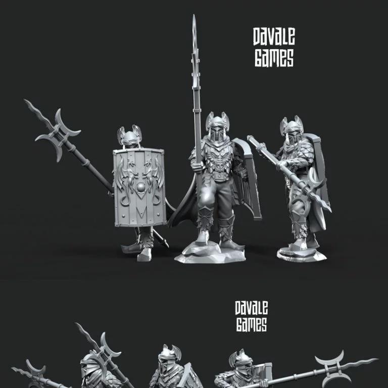 龙军精锐步兵与盾牌——3D打印模型|Dragon Army Elite Pikemen and Shield – 3D Print Model
