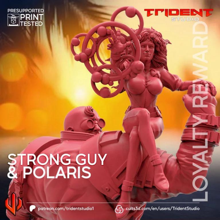 Trident Studio旗下3D打印模型：强哥与北极星角色造型|Trident Studio – Strong Guy and Polaris – 3D Print Model