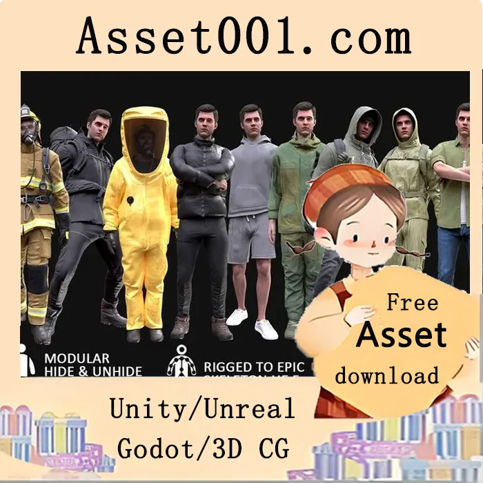 Clothing Collection - Male MH & UE5 Skeletons - Rigged