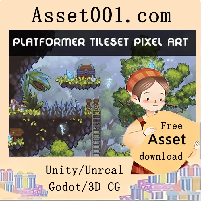 Platformer Game Tileset Pixel Art