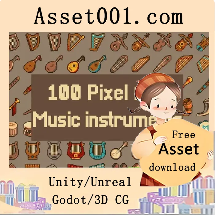 Fantasy RPG Pixel Musical Instrument 32x32 Icons