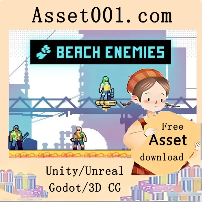 Cyberpunk Enemies Asset Pixel Pack for Beach Location