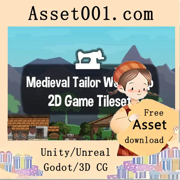 Cartoon Medieval Tailor Workshop 2D Game Tileset