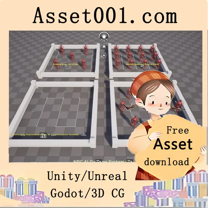 基于行为树的NPC排队系统（支持蓝图配置与Spline路径控制）|NPC AI Queuing System 4.24+