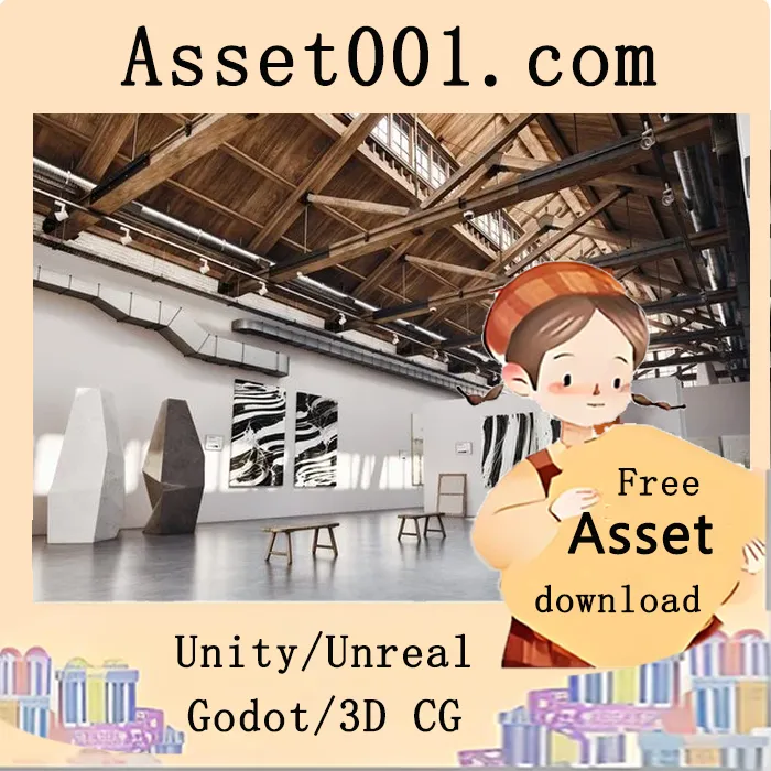 Unity/Unreal引擎艺术展览场景实时可视化方案（支持Lumen与Nanite）|Museum and Gallery - Archinteriors Vol 10 Scene 1 (5.5)