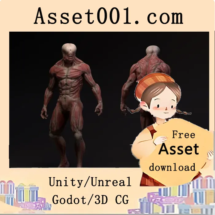 低多边形变异角色模型，适用于多种游戏类型|Skinless mutant v4.26+