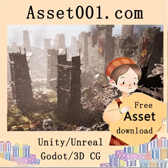 Unreal Engine 5.1+ 战役废墟场景资产：高性能与高画质双版本可选|The Siege Remains: Aftermath of a Medieval Battle