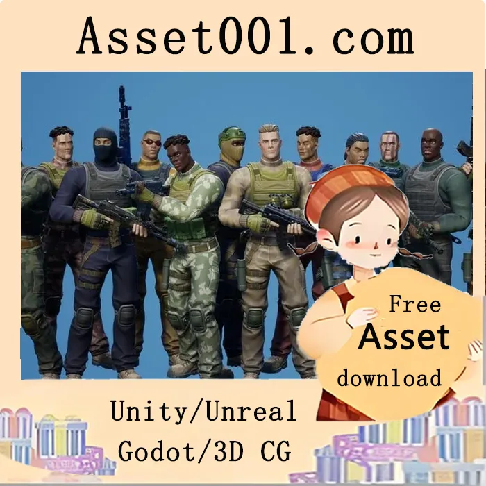 stylized军事人物包：男性/女性，适用于第三人称射击游戏|Styled Characters Pack: Military Male/Female 4.26+