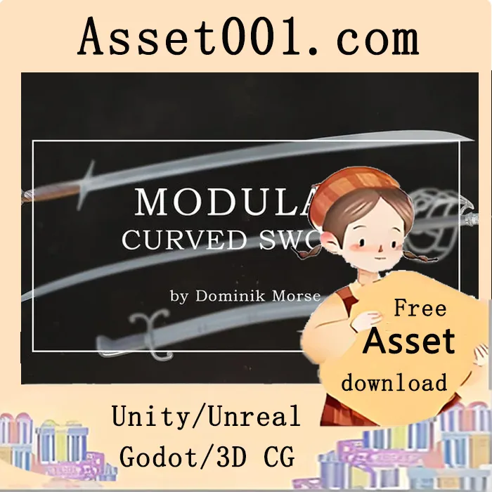 高品质可管理的模块化弯刀资产，支持Unreal Engine蓝图编辑与实时调整|MODULAR CURVED SWORD 4.19+