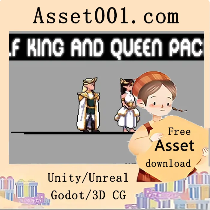 精灵王与王后像素艺术角色精灵图集|Elf King and Queen Pixel Art Character Sprite Sheets