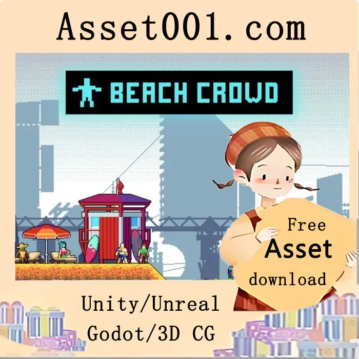 像素风海滩人群资产包：为平台游戏增添夏日生机|Beach Crowd Pixel Asset Pack for Platformer