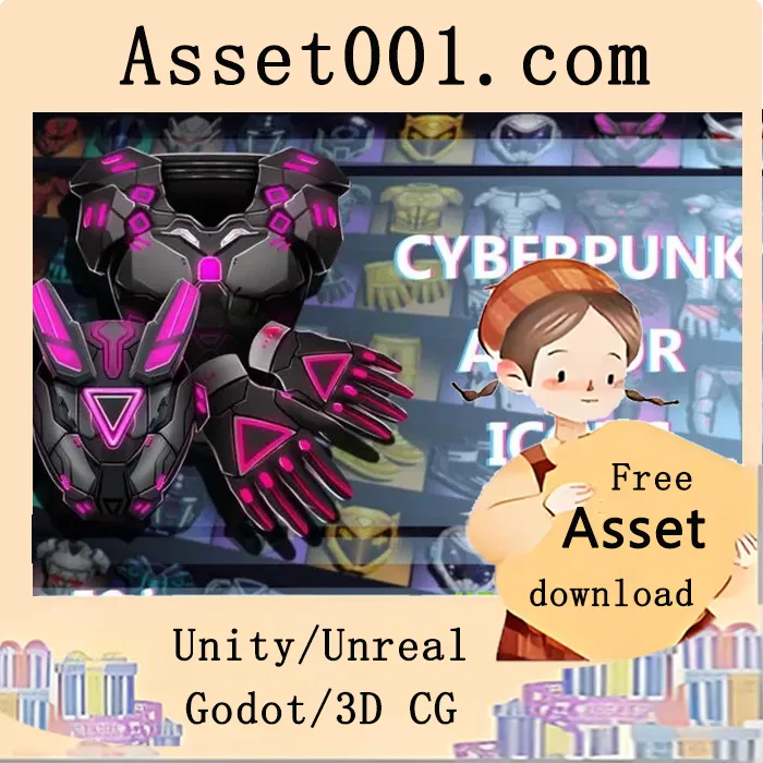 50个赛博朋克装备图标包2：专为游戏UI设计的高分辨率素材|50 Cyberpunk Gear Icons Pack 2 for Game UI