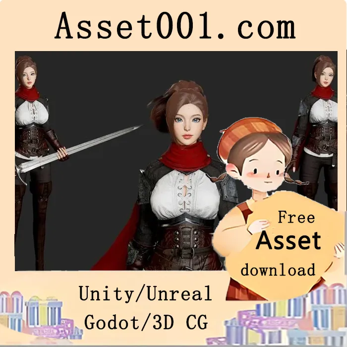 UE4骨骼绑定的模块化女性角色资产详解：支持4K高清材质与面部表情定制|Swordswoman 4.19+