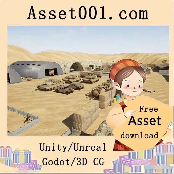 stylized军事基地环境场景 包含沙漠与林地可直接使用的关卡|Stylized Military Base