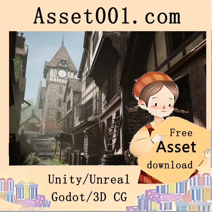 中世纪街道包：包含时钟塔与11个中世纪建筑预制件|Medieval Street Pack (Medieval Town, Medieval , Medieval Clock Tower ) v4.22+