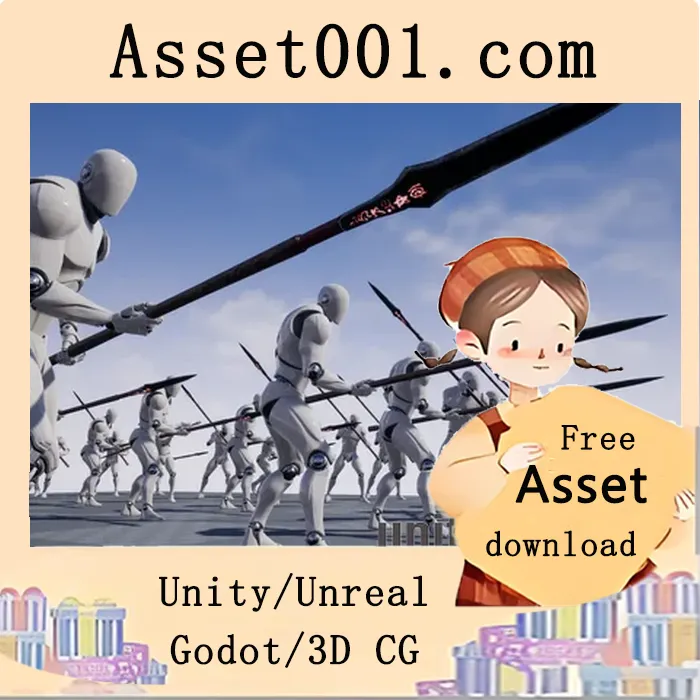 基于UE的长柄武器176个动作捕捉动画集|Spear And Halberd Animset (UE) v4.27+