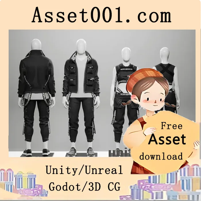 支持MetaHuman的模块化科技服饰资产，配备Chaos Cloth实时布料模拟版本|Workbrand Techwear v5.0+