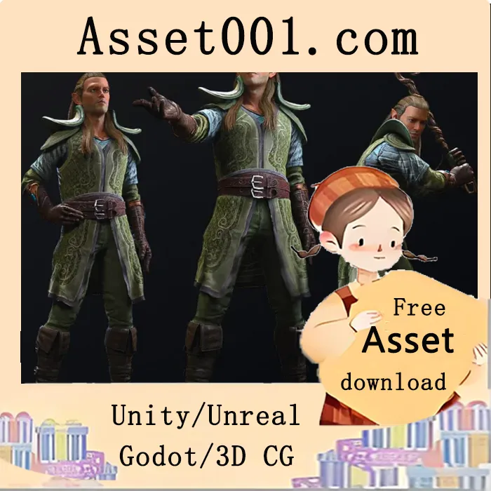 奇幻精灵角色包：包含52种混合形变、可重定向骨骼、高级材质Shader及多种发型服饰|Mage - Male Elf - Fantasy Elves Collection v5.0+