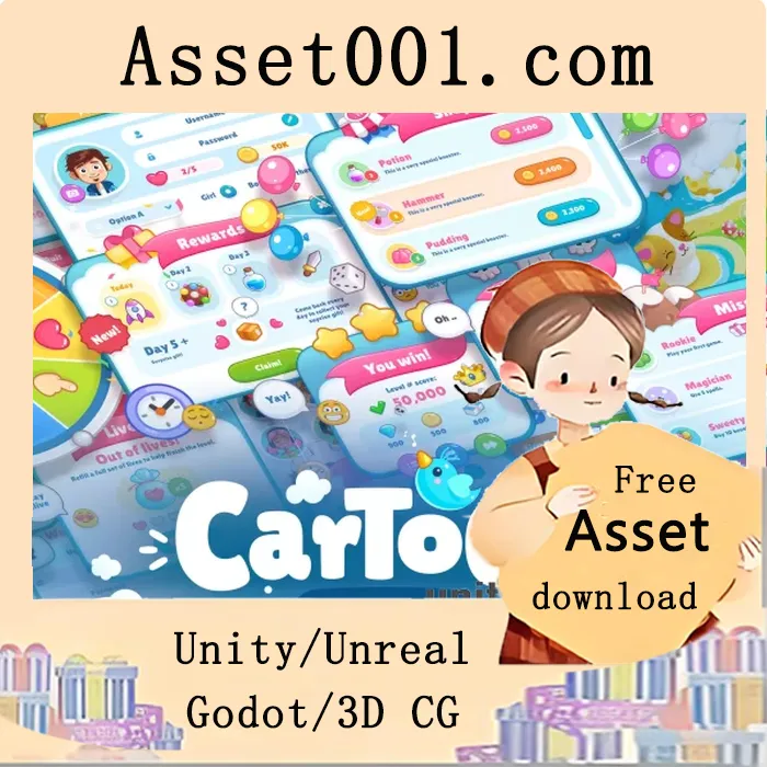 卡通风格游戏UI资源包——支持Unity 2021.3.20及以上版本|Cartoon GUI Pack v2.0.5