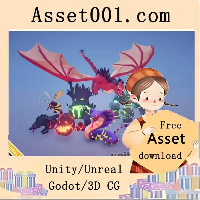 Polygonal系列生物模型包：300+高质量3D模型，支持VR/AR场景|Polygonal - Creatures Pack v1.0