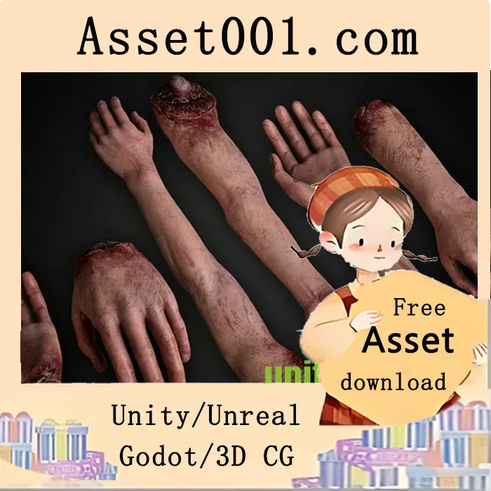 高精度真实感低多边形人体残骸骨骼与器官3D模型（带骨骼绑定）|Human Remains Bones and Organs (Rigged) v5.1+