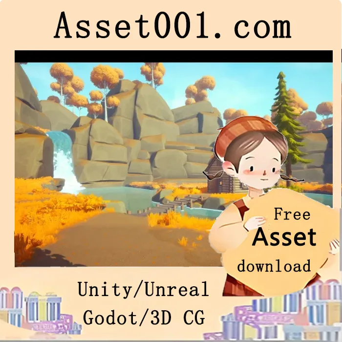 stylized秋日森林环境包：含河畔木屋、43个独特网格与12种材质|Stylized Autumn Forest v4.27+