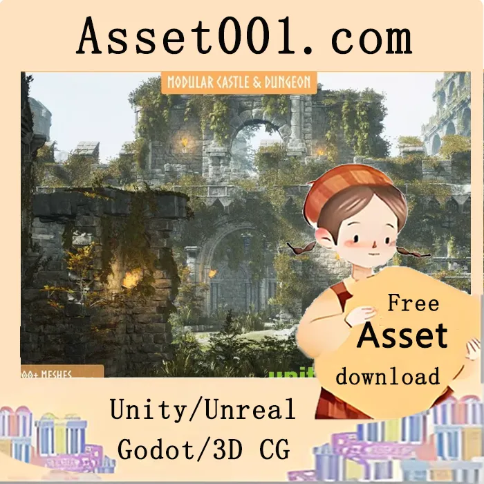 模块化城堡与地下城建模套件：打造宏大奇幻世界|Modular Castle & Dungeon (Medieval Castle, Castles, Dungeons, Dungeon, Castle) v2.1