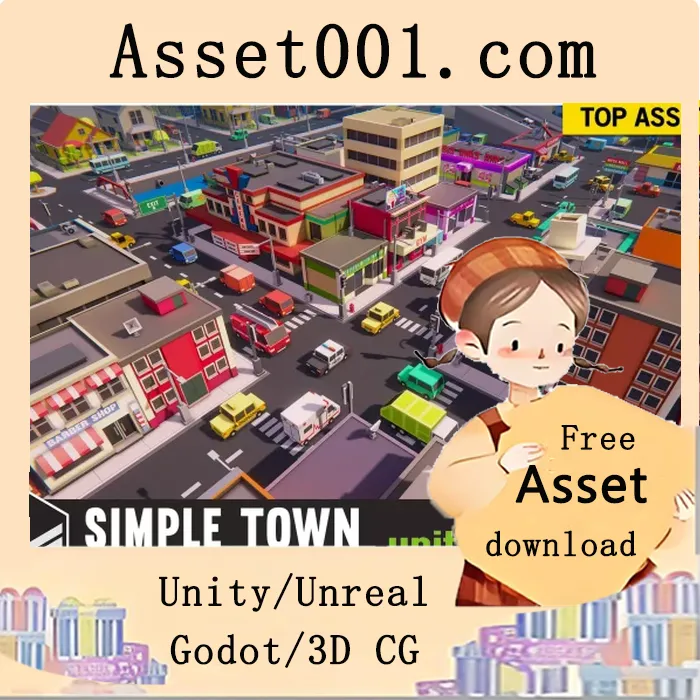 Synty Studios 推出《Simple Town》卡通资产包：打造城市题材游戏的完整资源集|Simple Town - Cartoon Assets v1.3.0