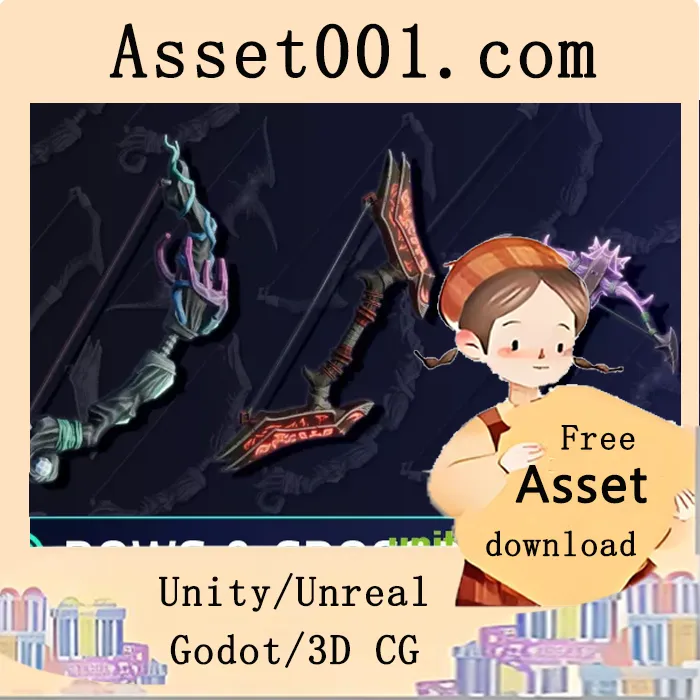 15款风格化奇幻弓箭与反曲弓资源包|Stylized Bows & Crossbows - RPG Weapons v1.0