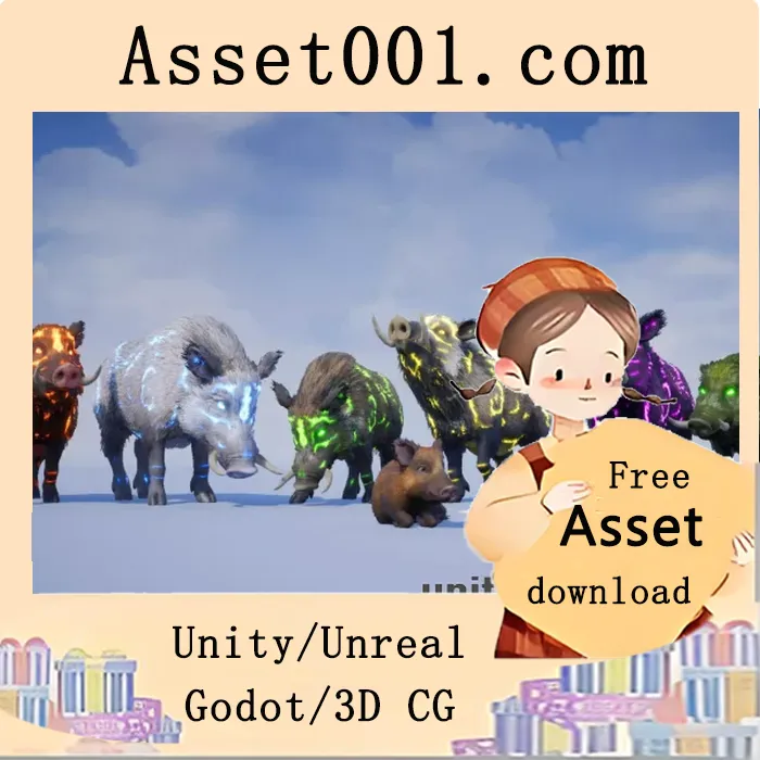 高保真野猪资产：70+动画与全新毛发系统，支持骑乘与HAP兼容|Realistic Boars v4.1 (17 Oct 2025)