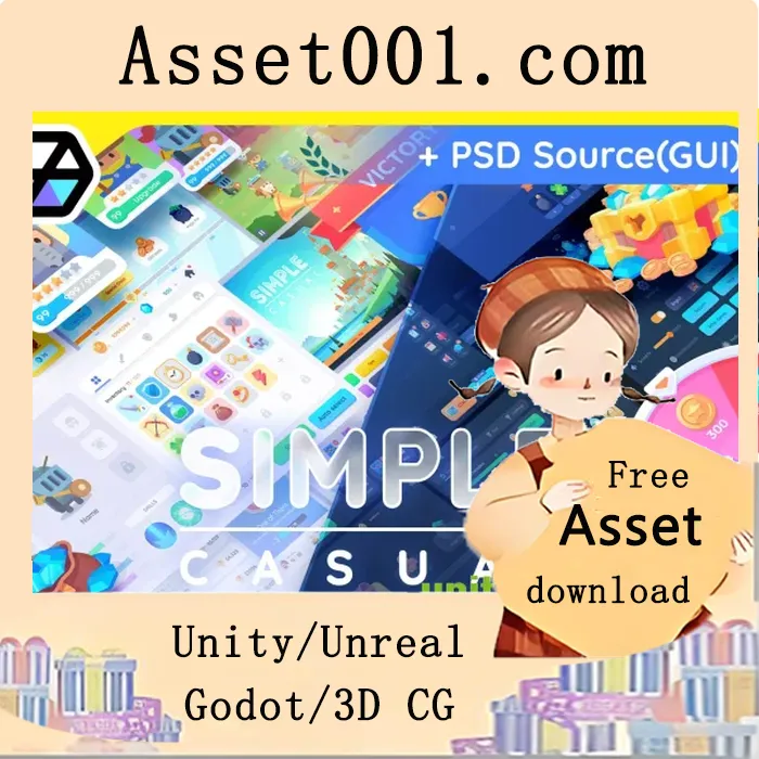 GUI Pro - Simple Casual：包含PSD、PNG、预制体和演示场景的Unity UI资产包|GUI Pro - Simple Casual(+PSD) v1.0.7 (16 Oct 2025)