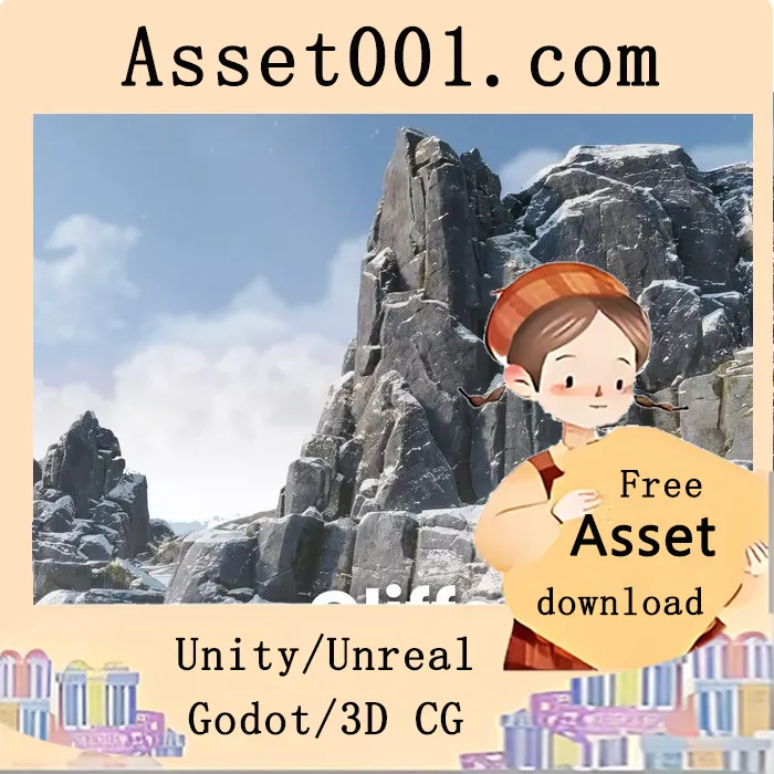 Unity资产包：12个苔藓与积雪岩壁与岩石，打造真实岩质环境|Realistic Cliffs and Rocks v1.1