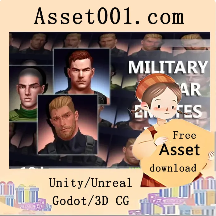 士兵情绪图标包：18种高分辨率512×512情感表情，适用于战术、战争与生存类游戏UI设计|Soldier Emote 512x512 Icons for Game UI