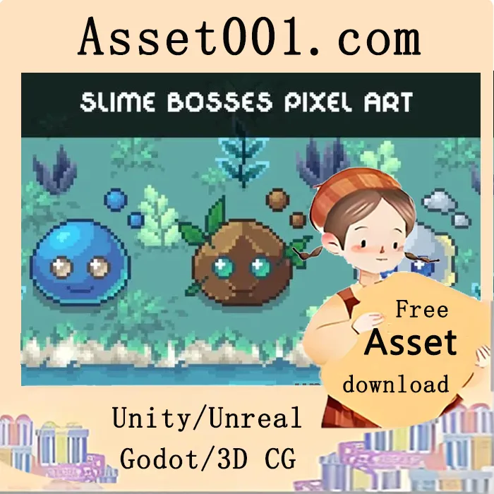 2D像素 slime BOSS角色素材包：专为roguelike游戏设计的可定制动画角色集|Slime Boss Pixel Art 2D Sprite for Roguelike Games
