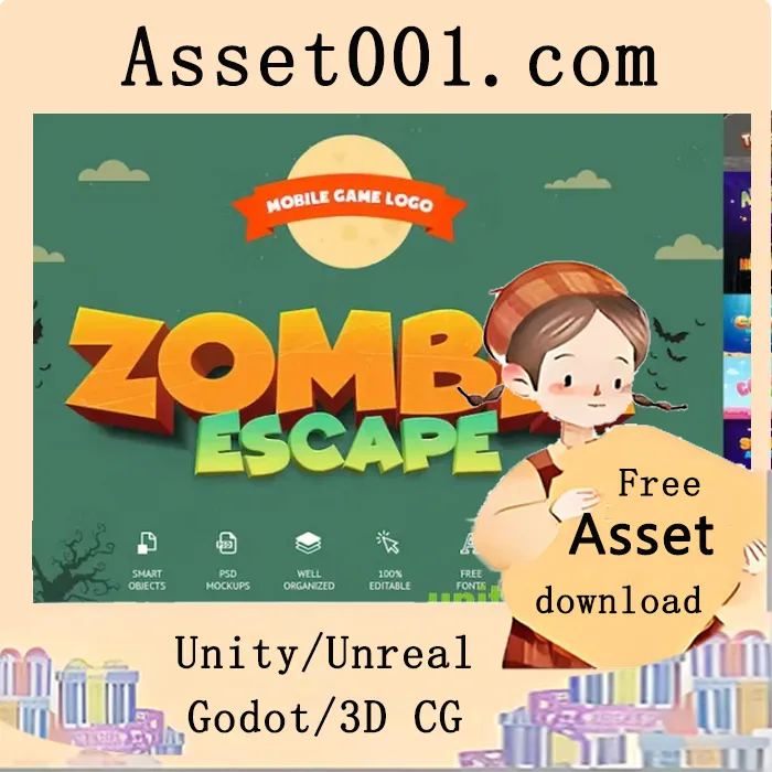 移动游戏文本效果套装 Vol.1：10种现代几何风格PSD模板|Mobile Game Text Effects vol.1