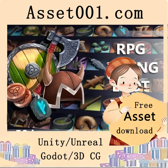 北欧风RPG游戏图标包：512×512高清武器、道具与物品集合|RPG Viking Loot Game Icons 512x512