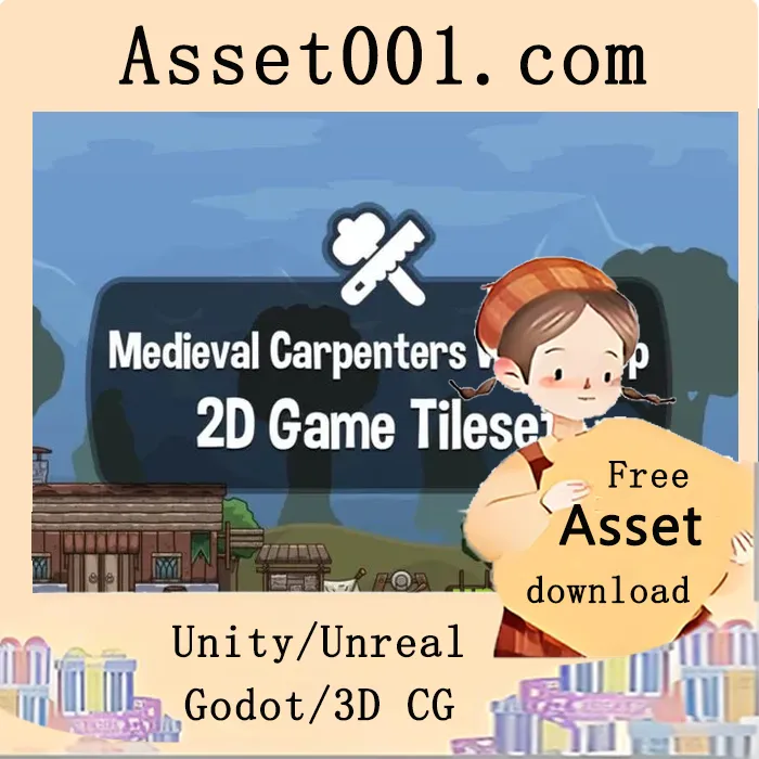 Medieval Carpenters Workshop 2D Game Tileset