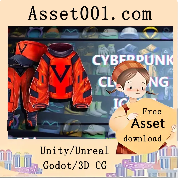 赛博朋克服装图标50套（512×512 PNG）——游戏开发与数字设计的未来时尚元素|Cyberpunk Clothing Icons 50 PNG 512x512