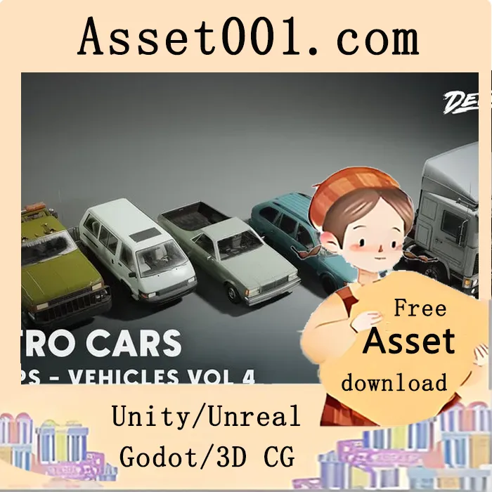Vehicles VOL.4 - Retro Cars (Low Poly) 5.1+