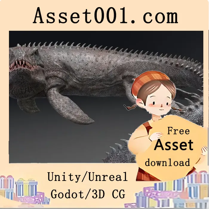 MOSASAURUS PBR模型与动画（支持PBR材质，真实尺寸18米）|Dinosaur Mosasaurus - Sea Monster Series 4 (4.26+)