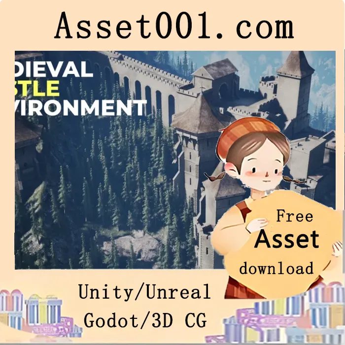 中世纪城堡包：包含多种建筑结构与可编辑组件|Medieval Castle Environment ( Modular Medieval Castle, Medieval Castle Tower ) v4.22+