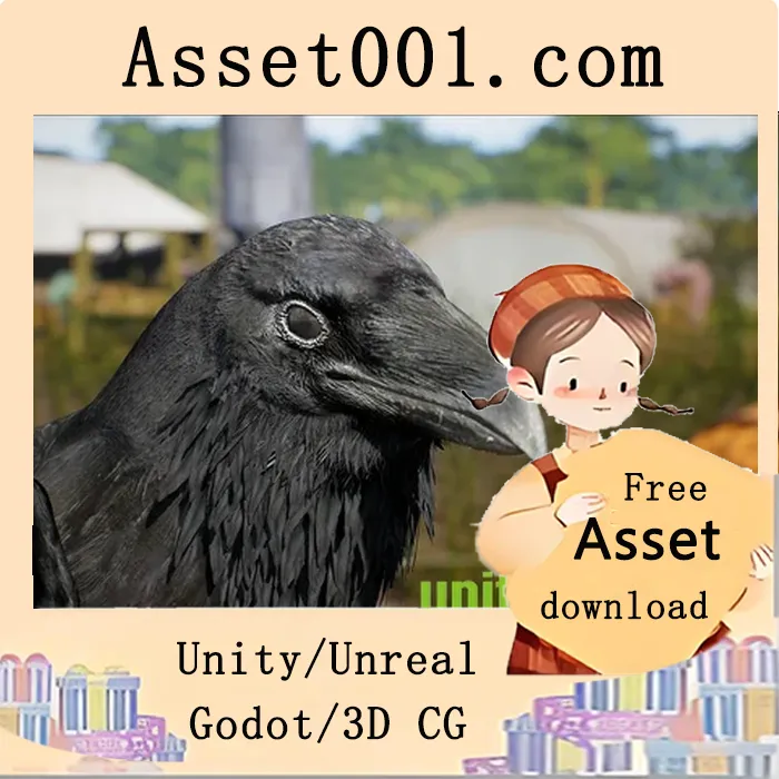 Unity中实现的48动画真实乌鸦角色（60fps，4K纹理）|Animalia - Raven v4.24+