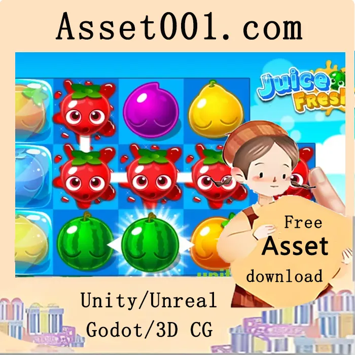 Unity Match 3 游戏完整项目模板 + 编辑器（含开屏机制）|Match 3 Juice Fresh Complete Project + EDITOR v1.5.3