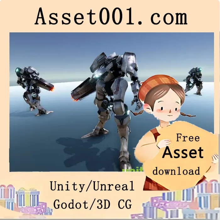 机器人战士动画模型资源详解：25种动画、10600三角面与多级LOD支持|Robot Warrior v1.2