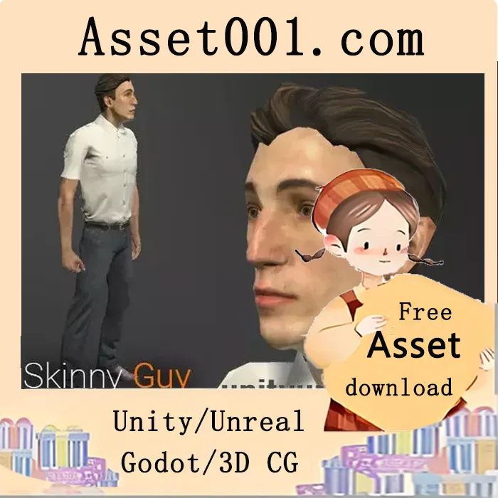 Unity中一个支持双LOD和PBR材质的瘦高人物模型介绍|Skinny Guy v1.0