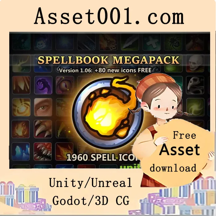 1960幅手绘魔法书图标合集，Fantasy风格游戏的理想资源包|SpellBook Megapack v1.06