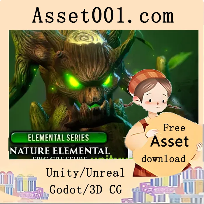 Unity免费获取：奇幻游戏中的自然元素生物（含16种动画与特效）|Nature Elemental Epic Creature v1.0