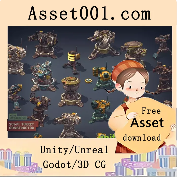 科幻机甲炮塔建造包：70+模块预制件，支持Unity 4.3.0及以上版本|Sci-Fi Turret Constructor v2.1 (04 Nov 2025)