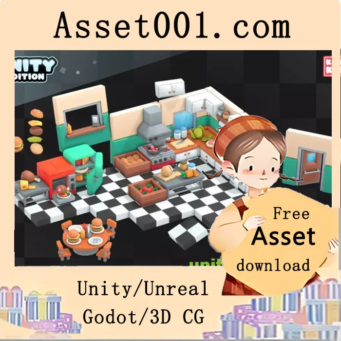 Unity餐厅与美食游戏3D资产包：220+低多边形优化资源|KayKit - Restaurant Bits (for Unity) v1.0.0 (04 Nov 2025)